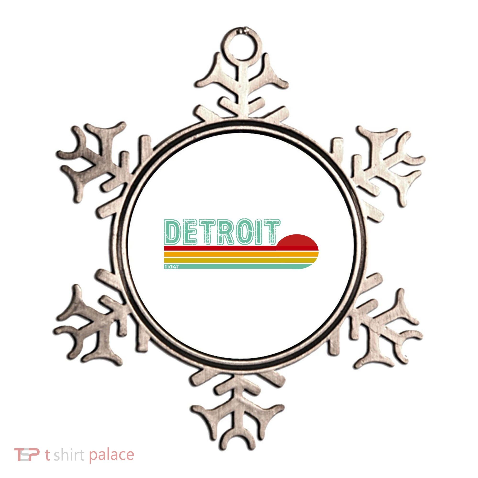Retro Detroit Sunset Logo Ornament