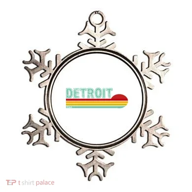 Retro Detroit Sunset Logo Ornament