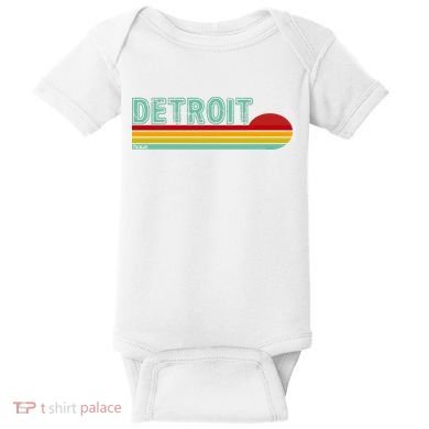 Retro Detroit Sunset Logo Baby Bodysuit