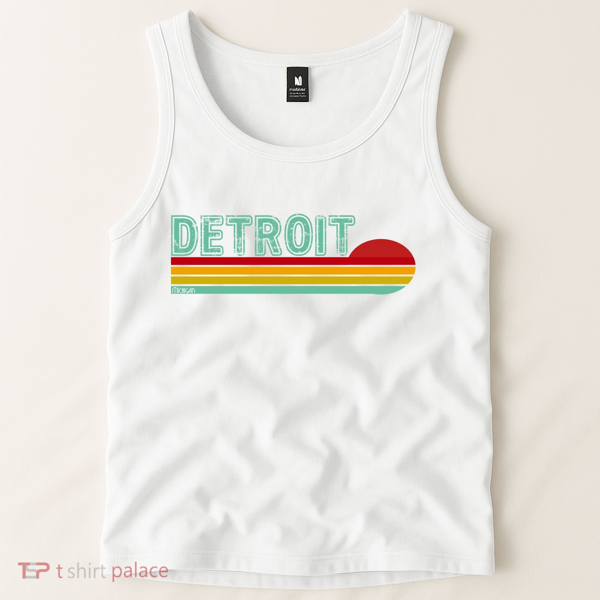 Retro Detroit Sunset Logo Tank Top