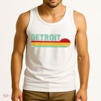 Retro Detroit Sunset Logo Tank Top thumb 3