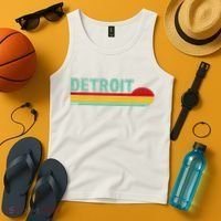 Retro Detroit Sunset Logo Tank Top thumb 4