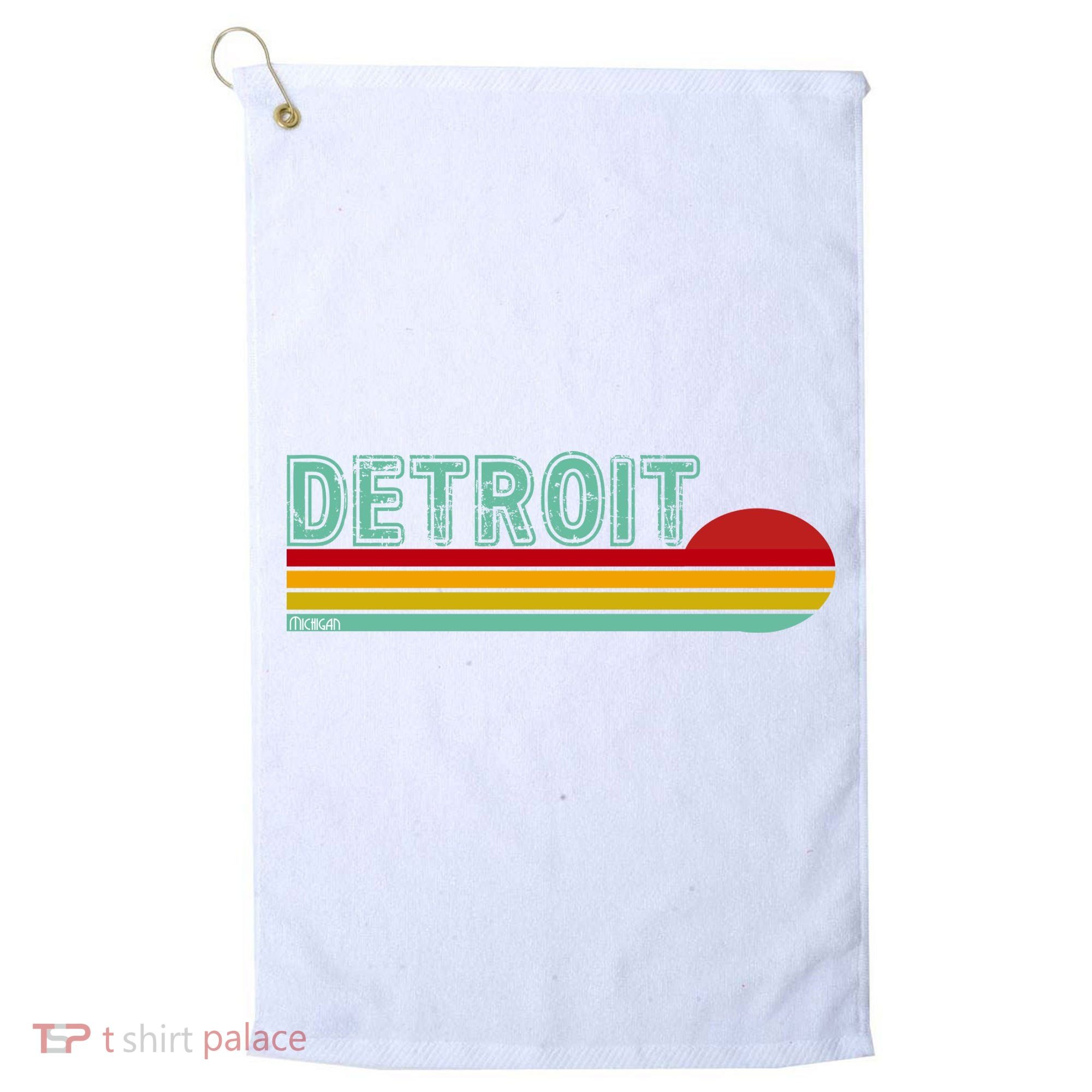 Retro Detroit Sunset Logo Golf Towel