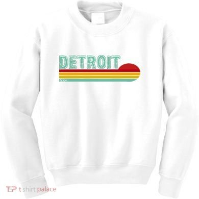 Retro Detroit Sunset Logo Kids Sweatshirt