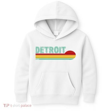 Retro Detroit Sunset Logo Kids Hoodie