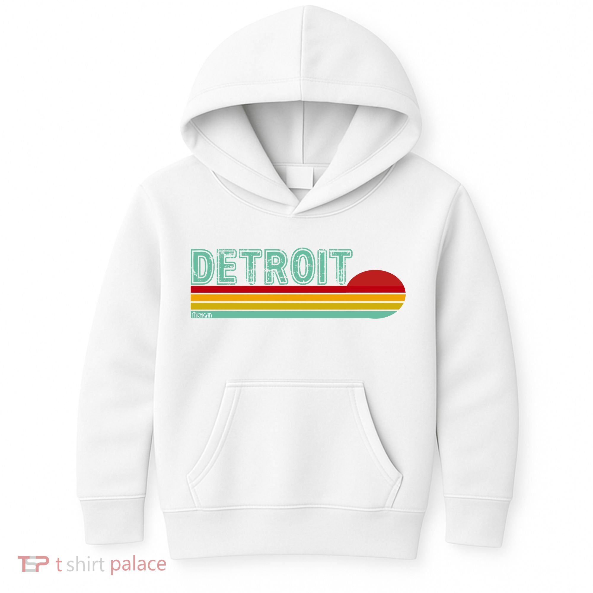 Retro Detroit Sunset Logo Kids Hoodie