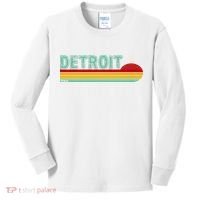 Retro Detroit Sunset Logo Kids Long Sleeve Shirt thumb 0