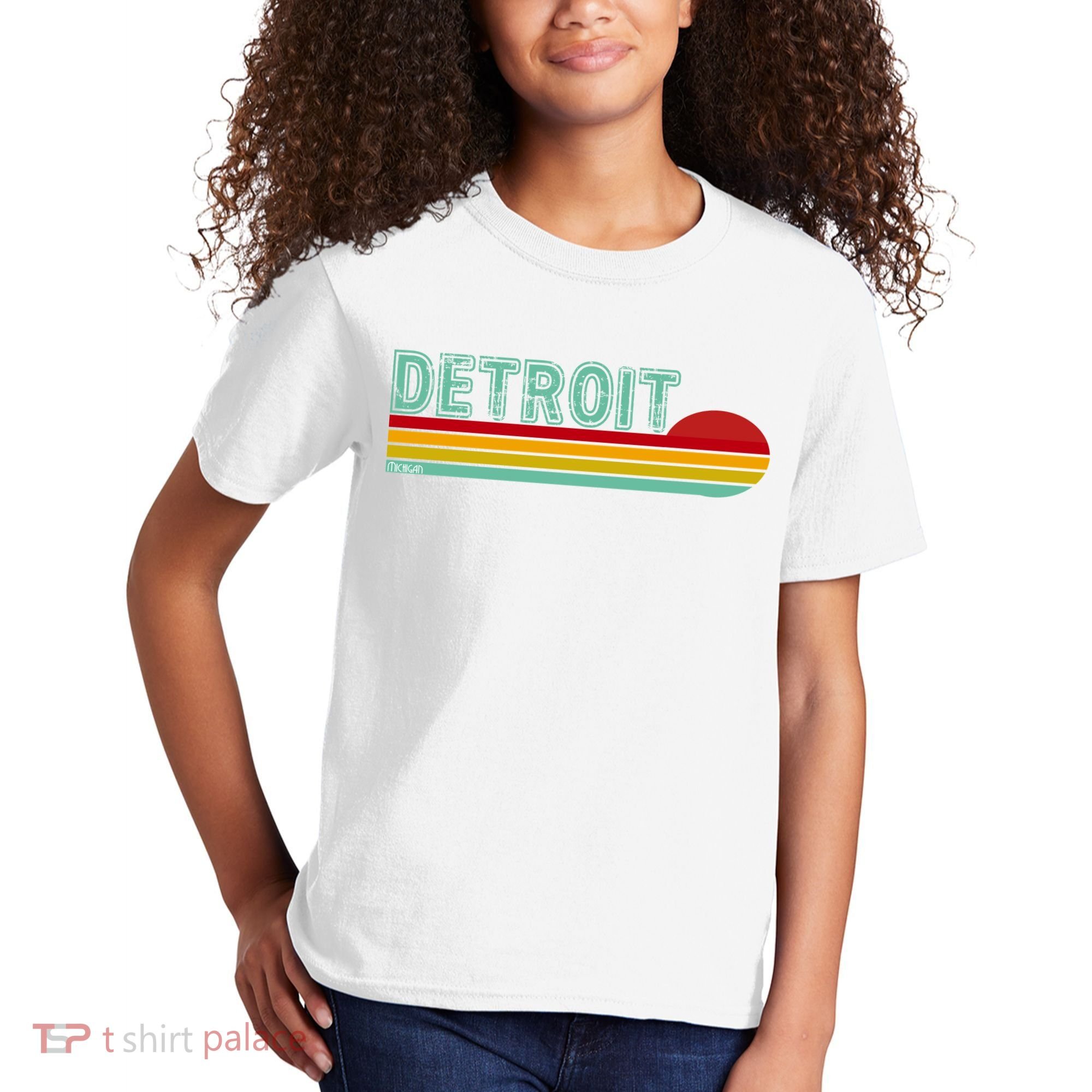 Retro Detroit Sunset Logo Kids T-Shirt