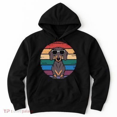 Retro Dachshund Sunset Hoodie
