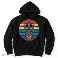 Retro Dachshund Sunset Hoodie thumb 0