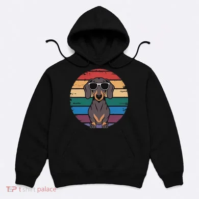 Retro Dachshund Sunset Hoodie