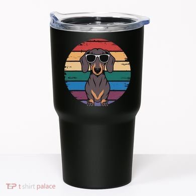 Retro Dachshund Sunset Tumbler
