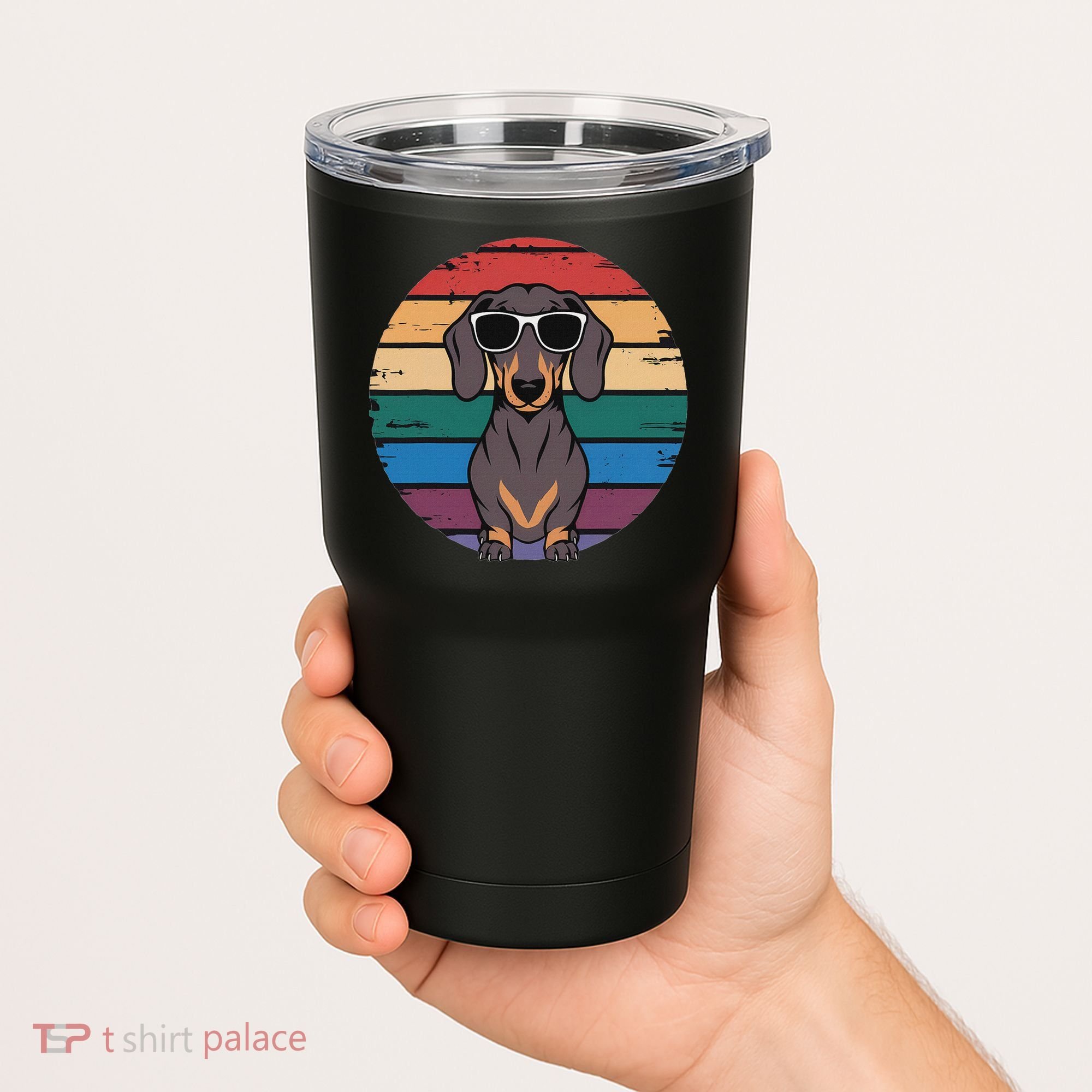 Retro Dachshund Sunset Tumbler