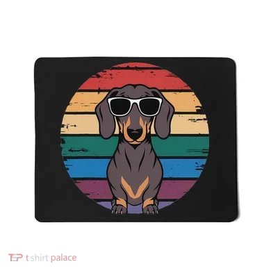 Retro Dachshund Sunset Mousepad