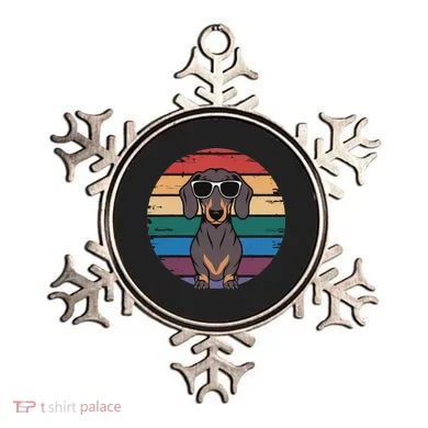 Retro Dachshund Sunset Ornament