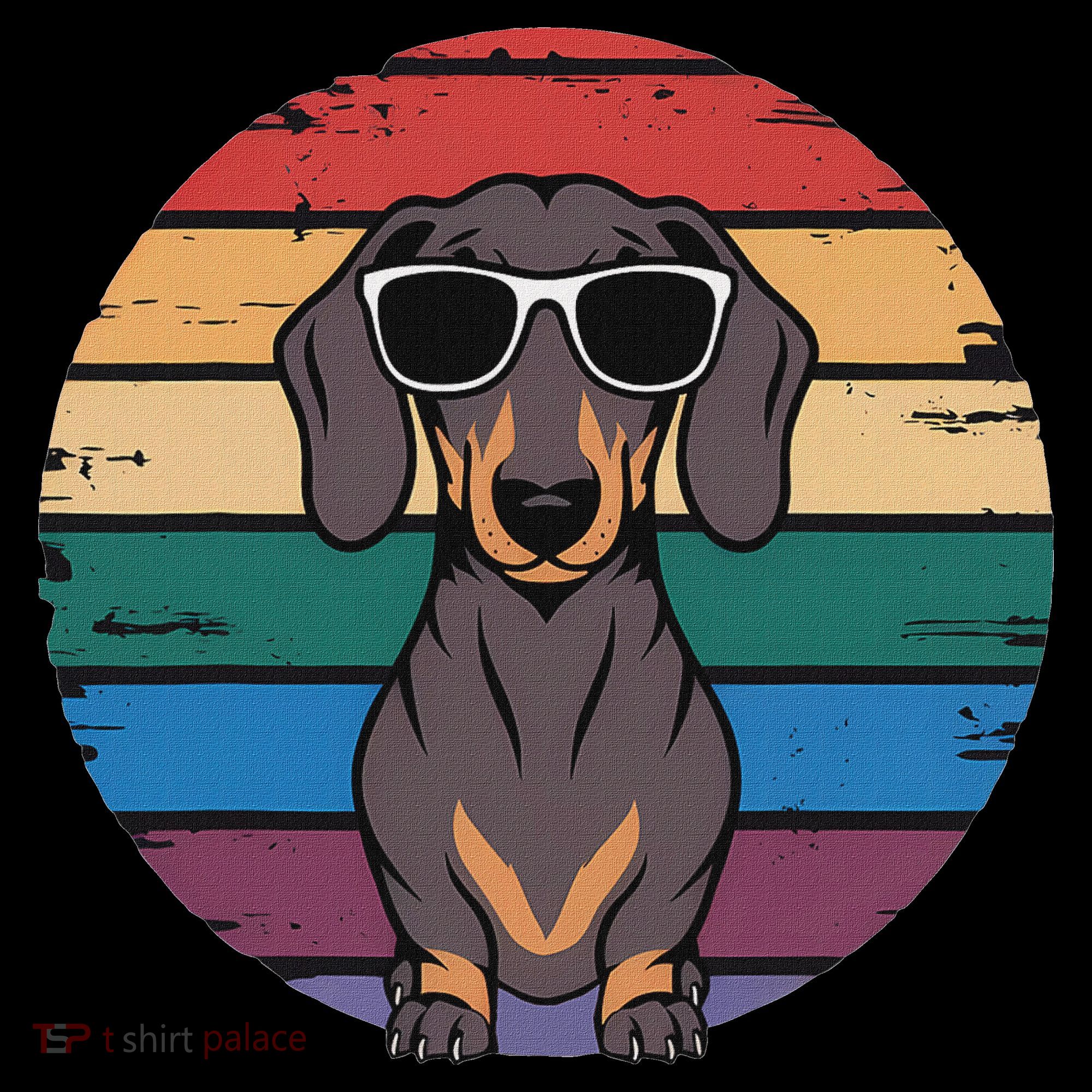 Retro Dachshund Sunset Baby Bodysuit