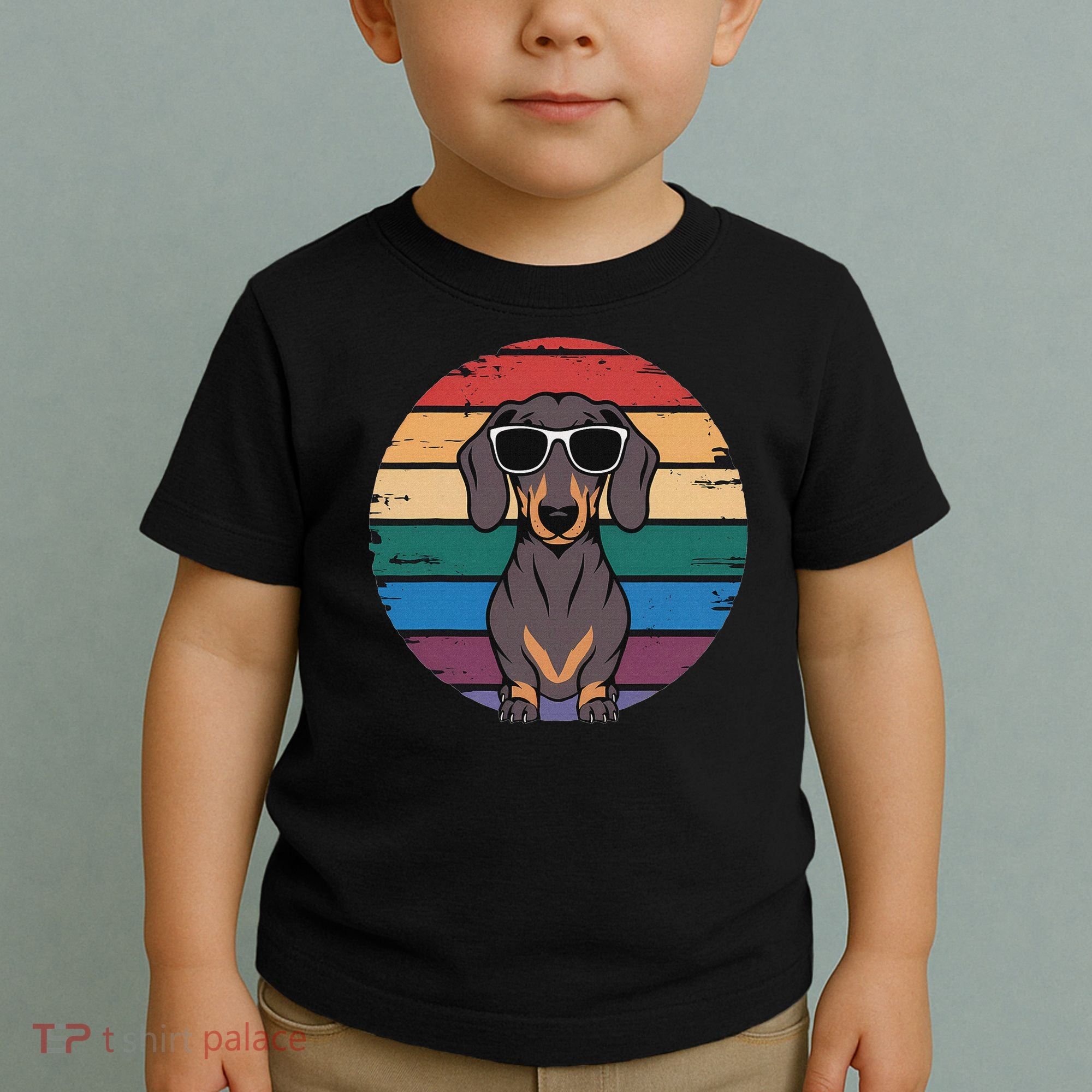 Retro Dachshund Sunset Toddler T-Shirt
