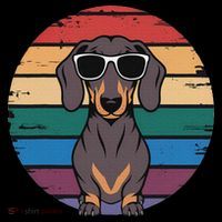 Retro Dachshund Sunset Toddler T-Shirt thumb 4
