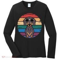 Retro Dachshund Sunset Women's Long Sleeve Shirt thumb 0