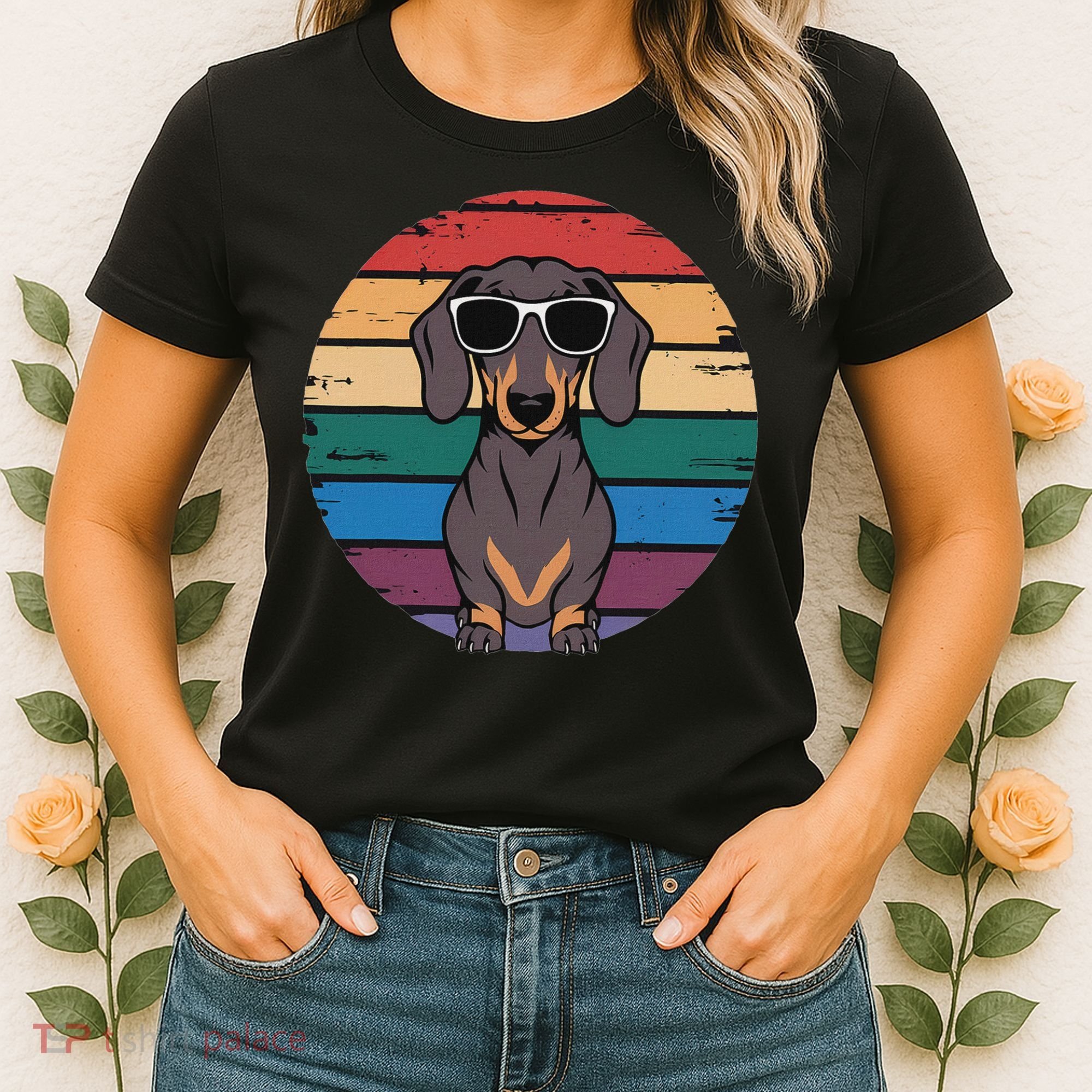 Retro Dachshund Sunset Women's T-Shirt