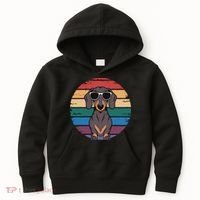 Retro Dachshund Sunset Kids Hoodie thumb 0