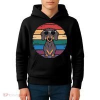 Retro Dachshund Sunset Kids Hoodie thumb 4
