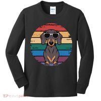 Retro Dachshund Sunset Kids Long Sleeve Shirt thumb 0