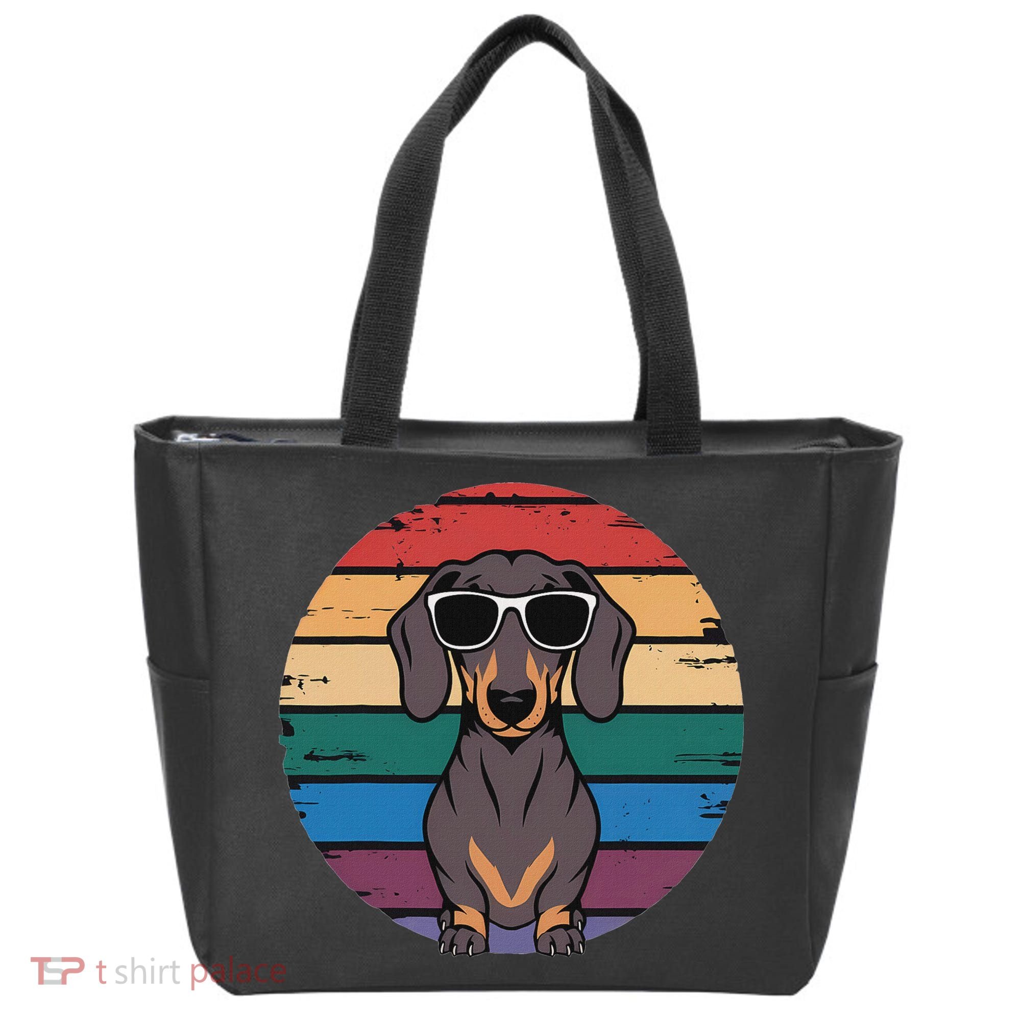 Retro Dachshund Sunset Tote Bag