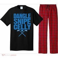 Retro Dangle Snipe Celly Quote Ice Hockey Player Saying Meaningful Gift Pajama Set thumb 0