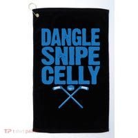 Retro Dangle Snipe Celly Quote Ice Hockey Player Saying Meaningful Gift Golf Towel thumb 0