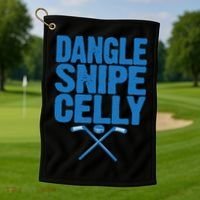 Retro Dangle Snipe Celly Quote Ice Hockey Player Saying Meaningful Gift Golf Towel thumb 1
