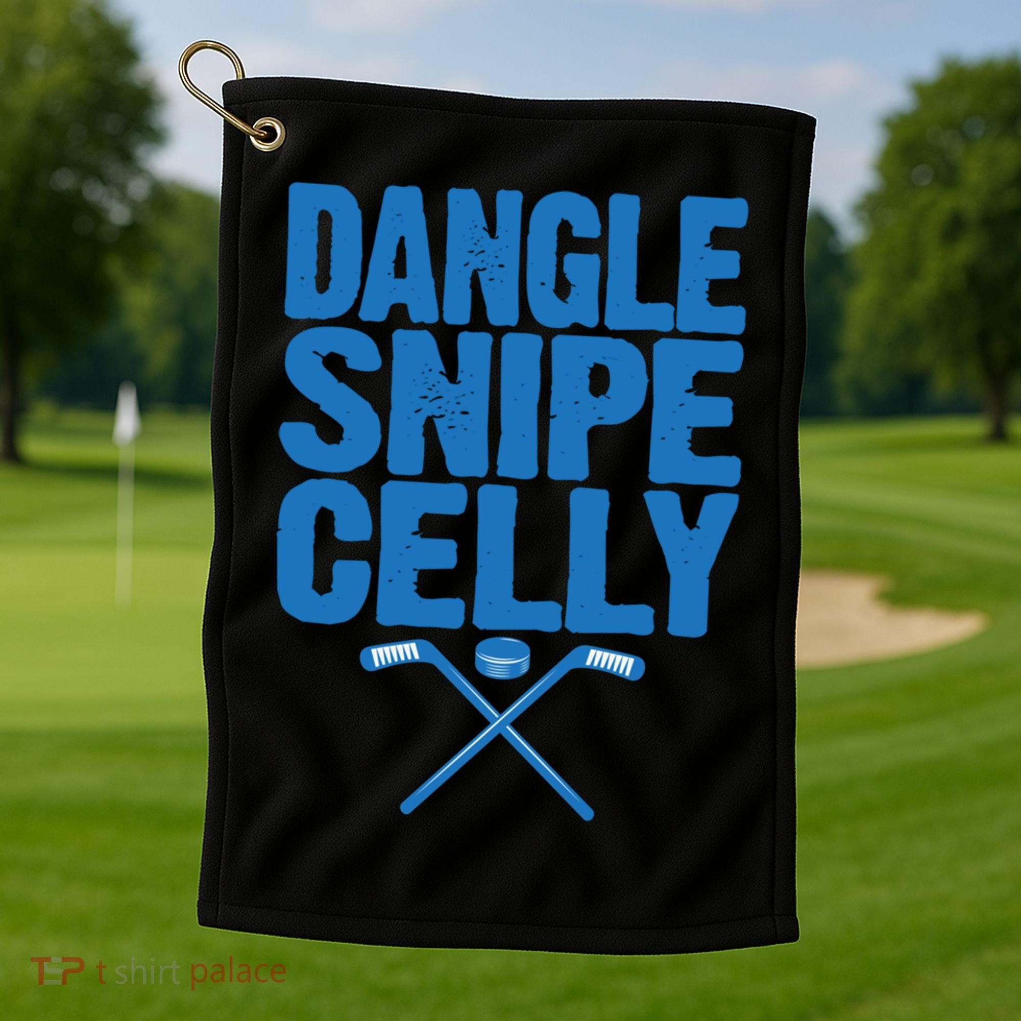 Retro Dangle Snipe Celly Quote Ice Hockey Player Saying Meaningful Gift Golf Towel