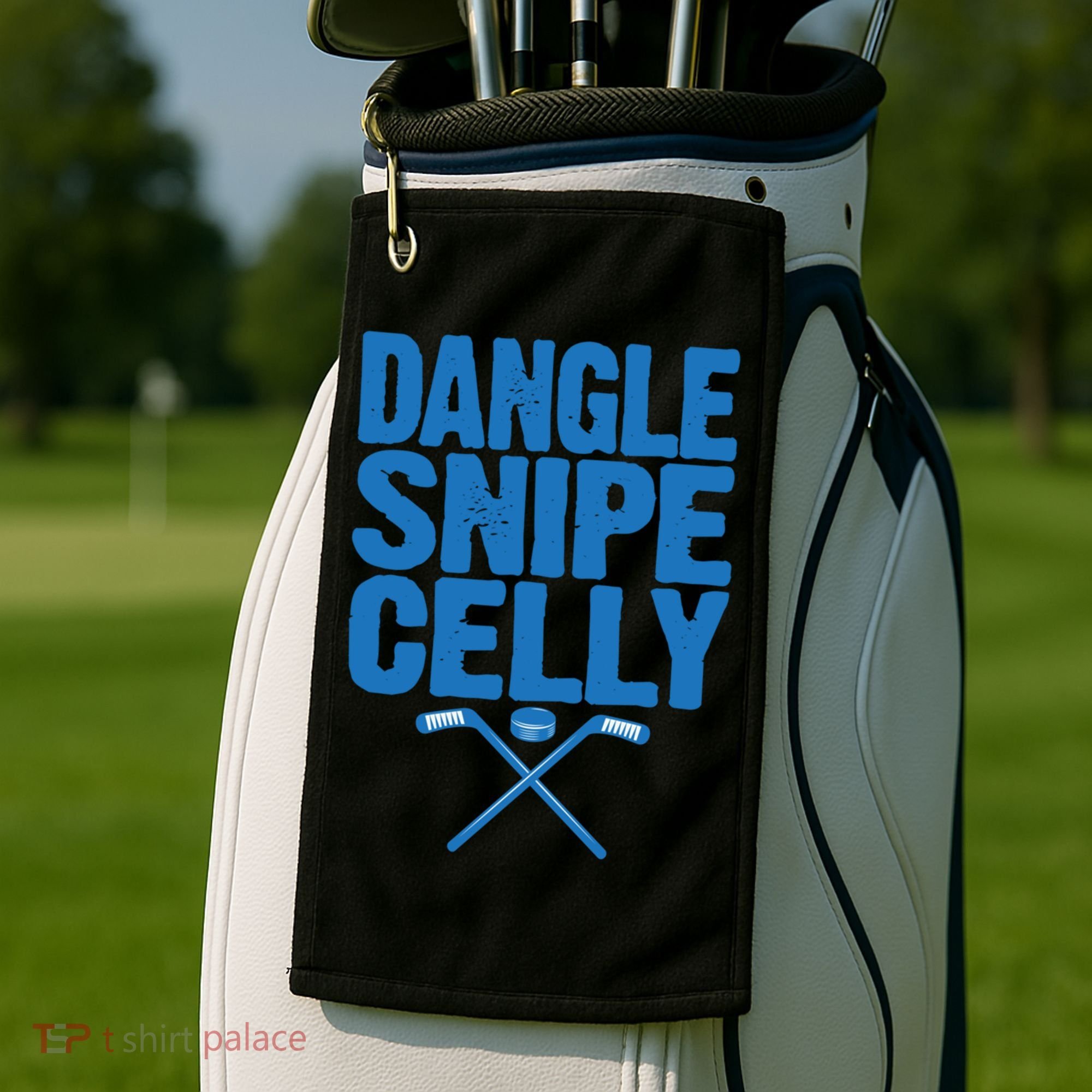 Retro Dangle Snipe Celly Quote Ice Hockey Player Saying Meaningful Gift Golf Towel
