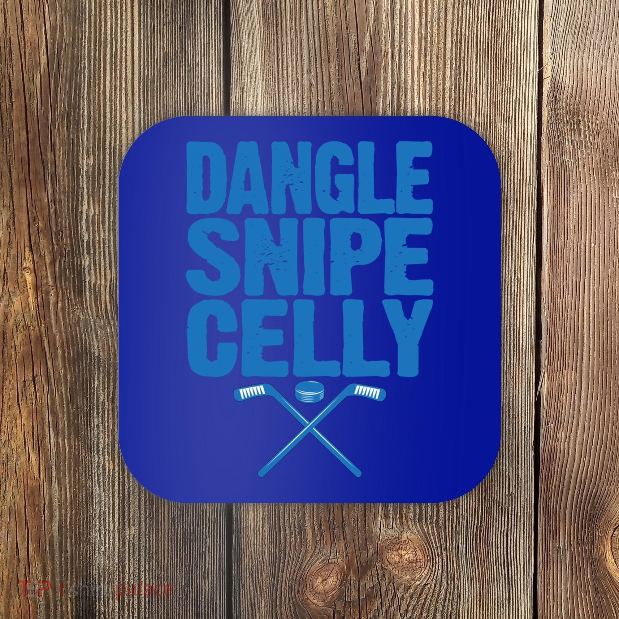 Retro Dangle Snipe Celly Quote Ice Hockey Player Saying Meaningful Gift Coaster