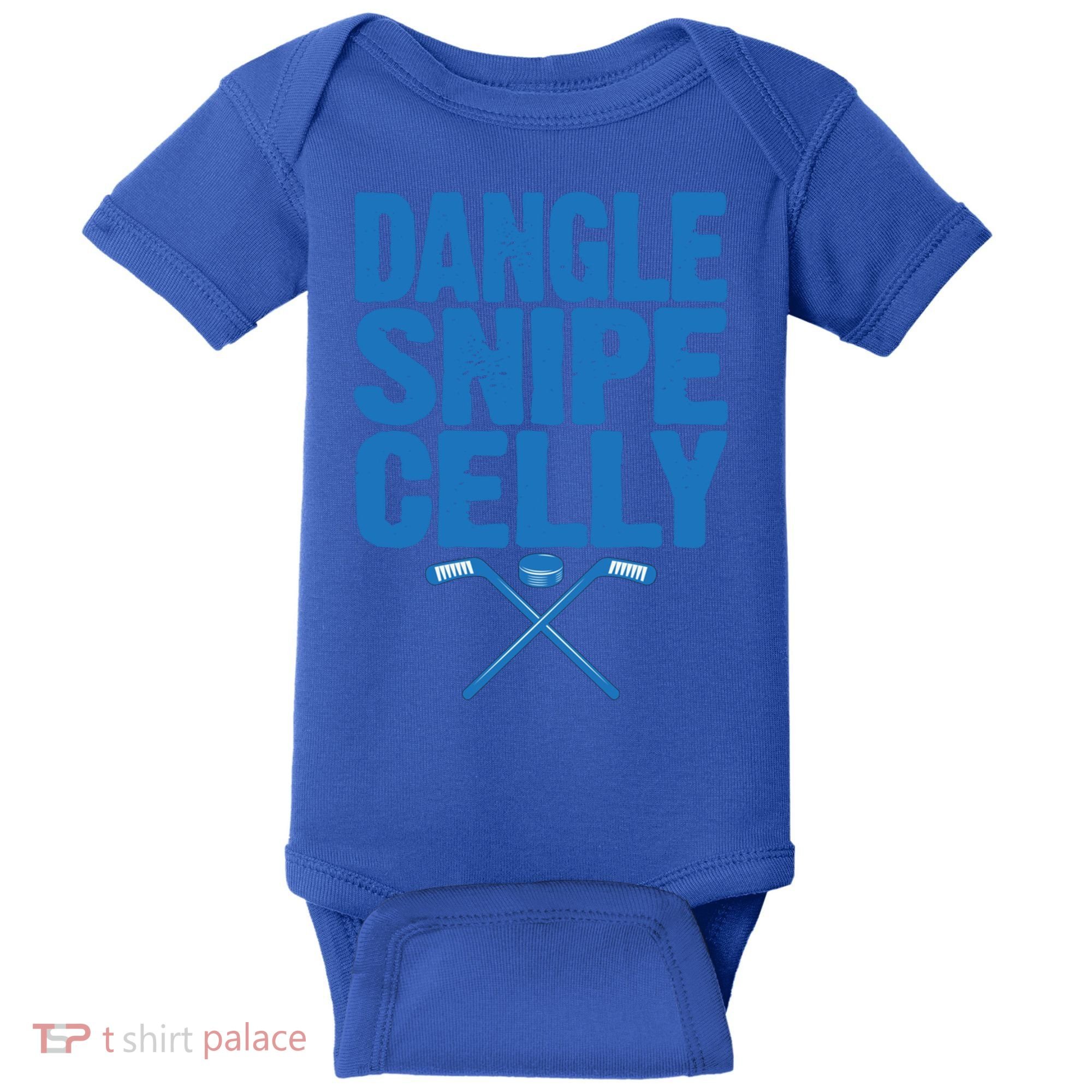 Retro Dangle Snipe Celly Quote Ice Hockey Player Saying Meaningful Gift Baby Bodysuit