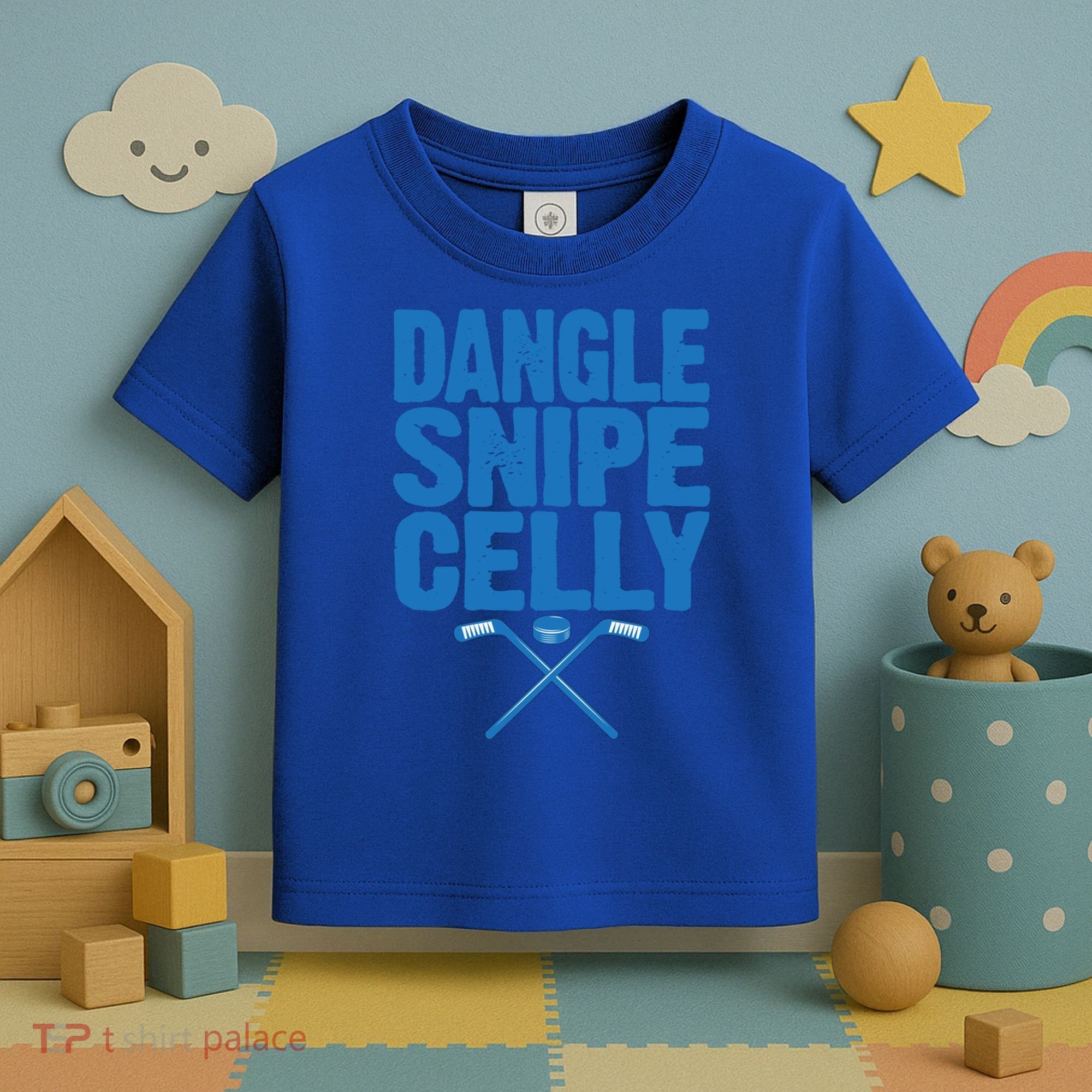 Retro Dangle Snipe Celly Quote Ice Hockey Player Saying Meaningful Gift Toddler T-Shirt