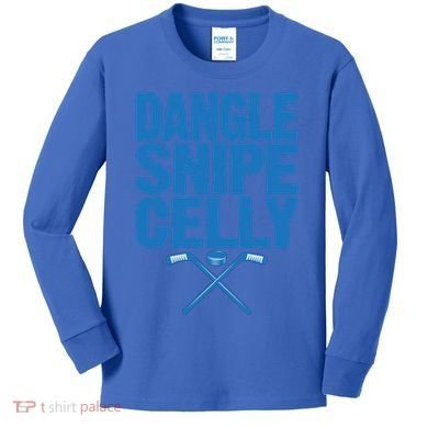 Retro Dangle Snipe Celly Quote Ice Hockey Player Saying Meaningful Gift Kids Long Sleeve Shirt