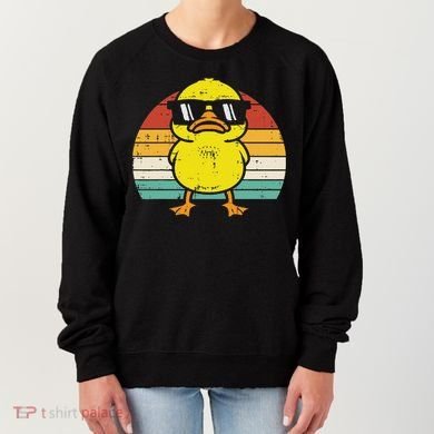 Rubber Duck Sunglasses Sunset Retro Duckling Women's Sweatshirt
