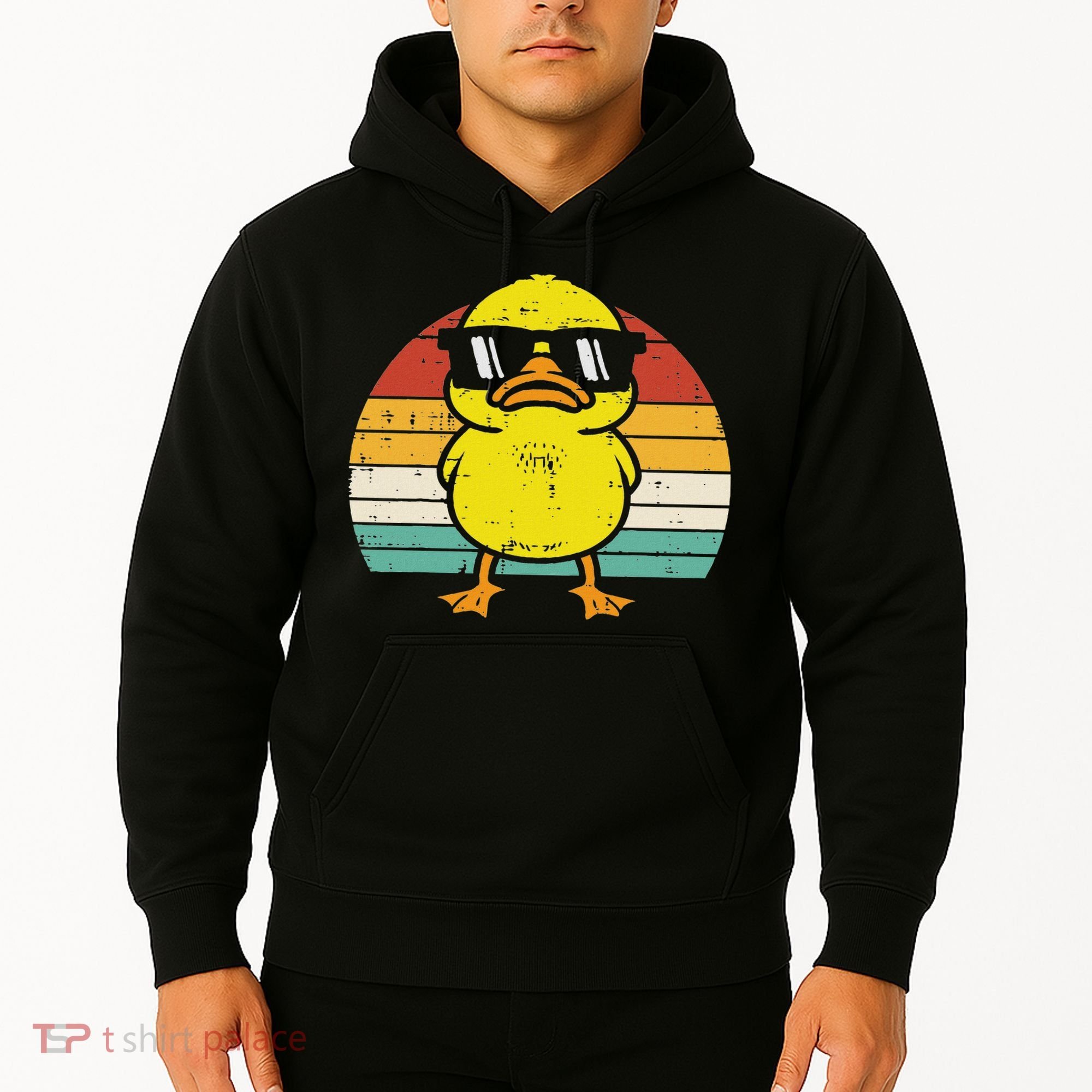Rubber Duck Sunglasses Sunset Retro Duckling Hoodie
