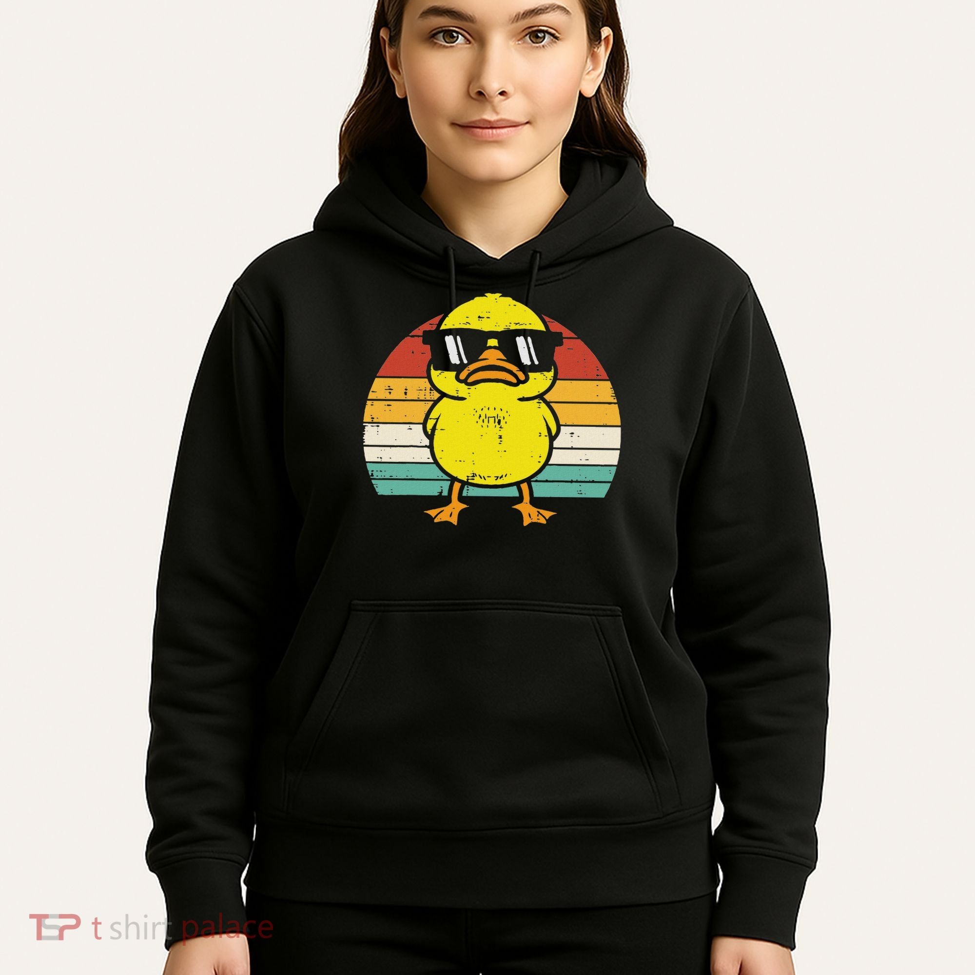 Rubber Duck Sunglasses Sunset Retro Duckling Hoodie