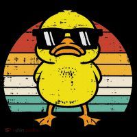 Rubber Duck Sunglasses Sunset Retro Duckling Long Sleeve Shirt thumb 2