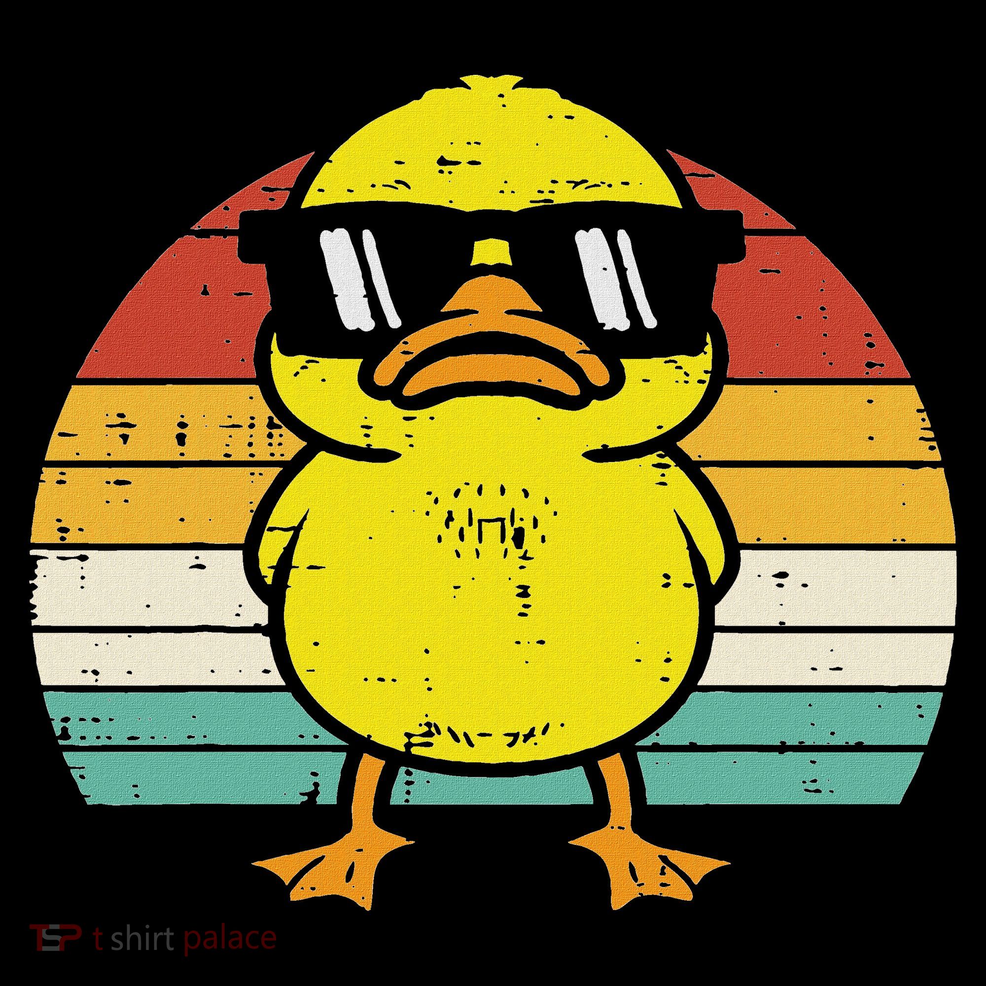 Rubber Duck Sunglasses Sunset Retro Duckling Sweatshirt