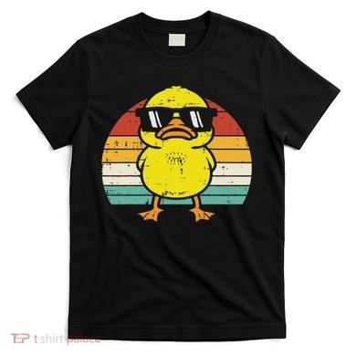 Rubber Duck Sunglasses Sunset Retro Duckling T-Shirt