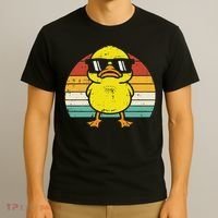 Rubber Duck Sunglasses Sunset Retro Duckling T-Shirt thumb 3