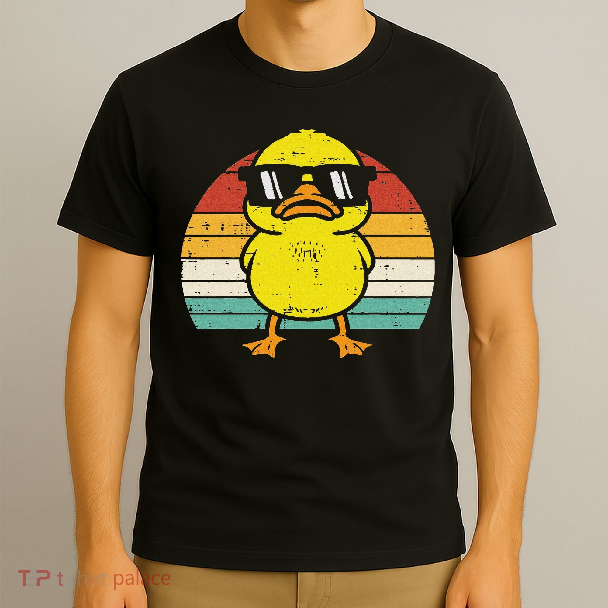 Rubber Duck Sunglasses Sunset Retro Duckling T-Shirt