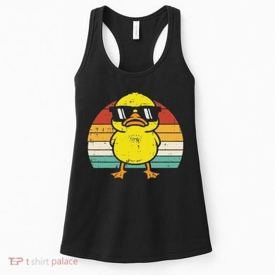 Rubber Duck Sunglasses Sunset Retro Duckling Women's Tank Top
