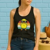 Rubber Duck Sunglasses Sunset Retro Duckling Women's Tank Top thumb 2