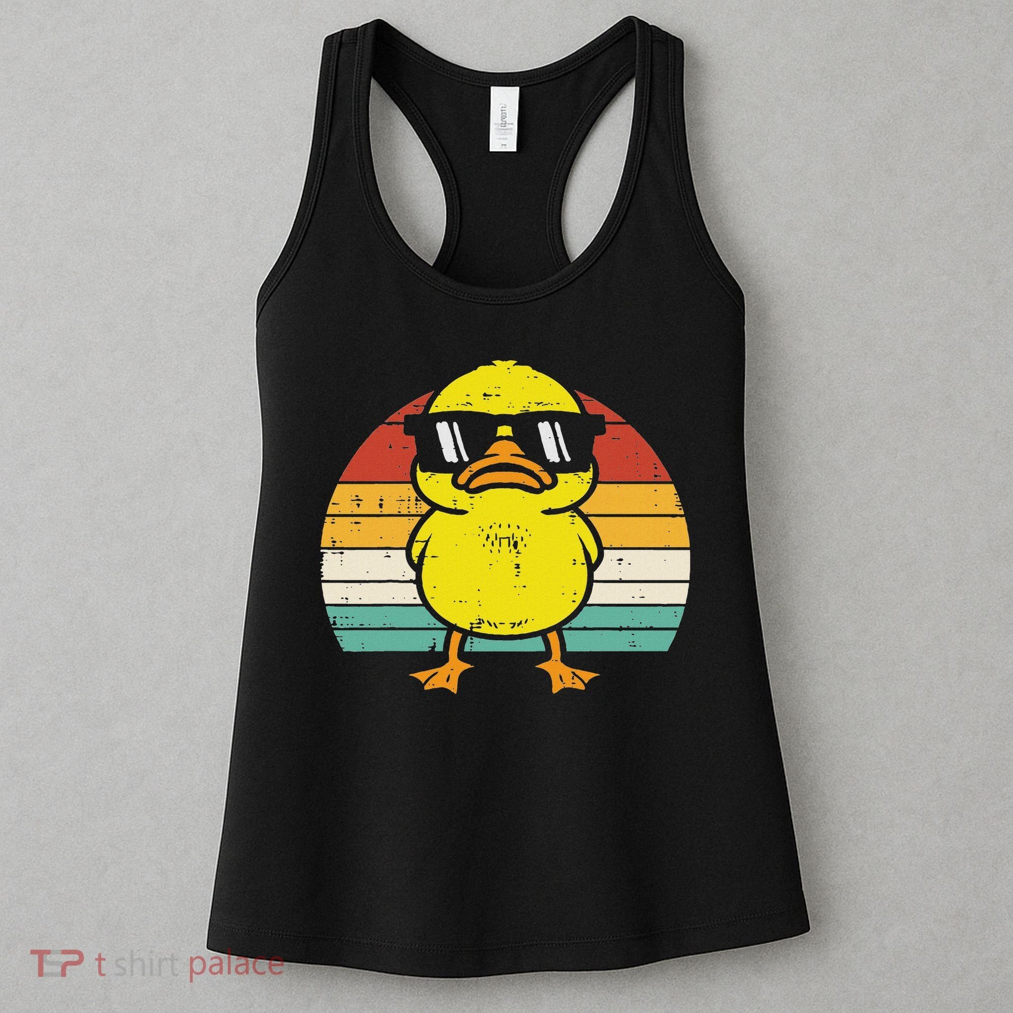 Rubber Duck Sunglasses Sunset Retro Duckling Women's Tank Top