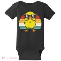 Rubber Duck Sunglasses Sunset Retro Duckling Baby Bodysuit thumb 0