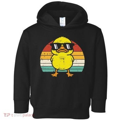 Rubber Duck Sunglasses Sunset Retro Duckling Toddler Hoodie